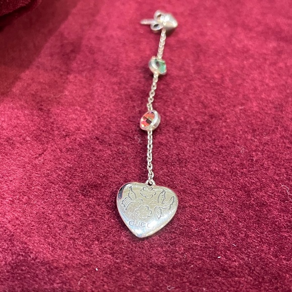 Gucci Blind For Love Heart Earrings Sterling Silver - Picture 4 of 4